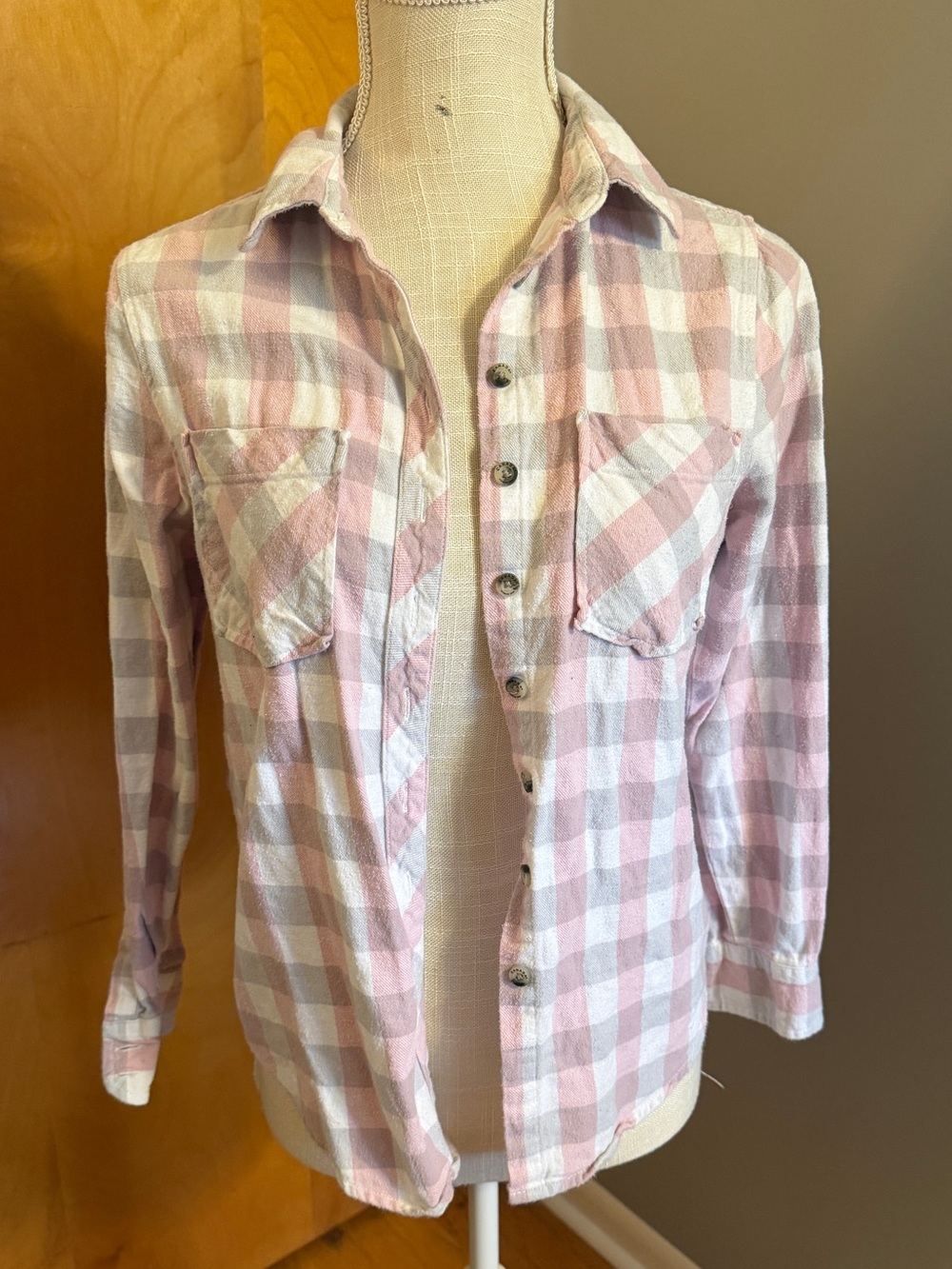 Women’s Pink and Gray Flannel